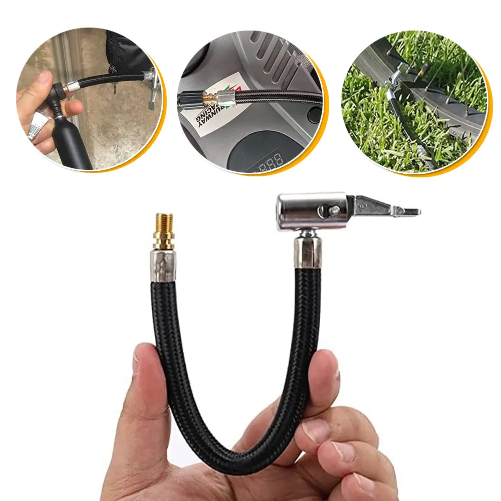 

Motorcycle Bike Car Tire Air Inflator Hose Inflatable Tube Hose Inflator Tube Connection Quick Inflation Chuck Locking Air Chuck