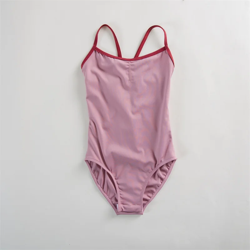Hohe Qualität Nylon Spandex Kinder Kinder Mädchen Training Dancewear Leibchen Zwei-farbe Ton Ballett Tanz Trikots – Detail 12