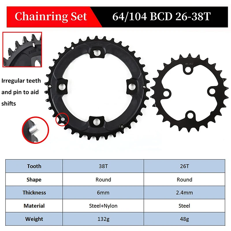 BUCKLOS 104/64BCD MTB Chainring 6