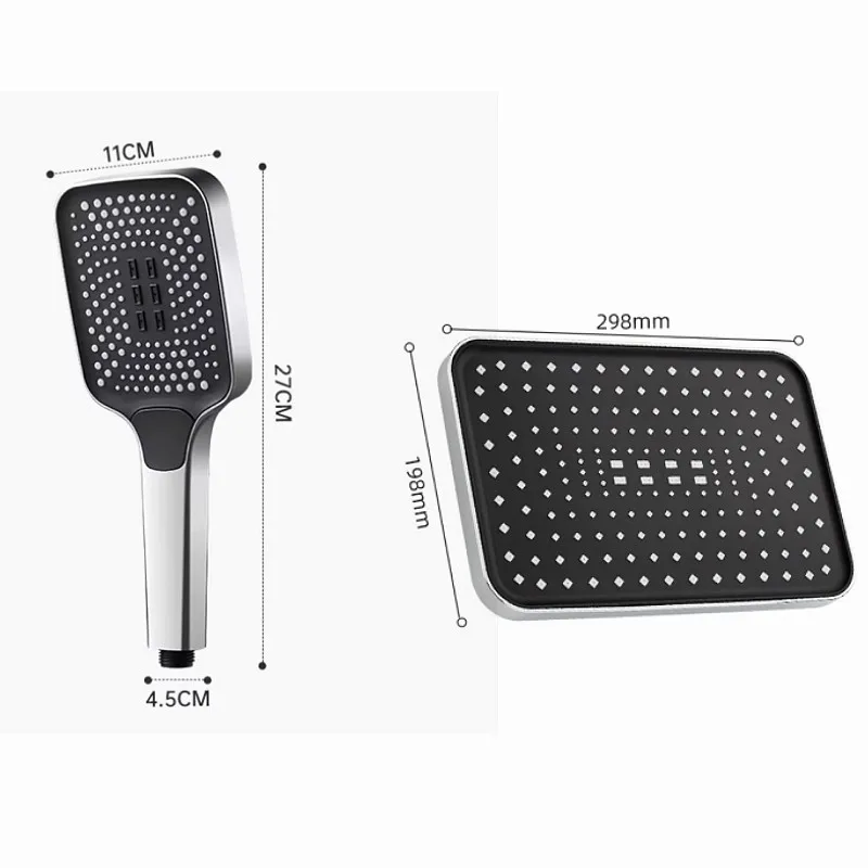 Shower Head Rainfall Shower Head Large Flow Supercharge 4 Mode Adjustable Sprinkler Faucet Replacement Parts Bathroom Accessories