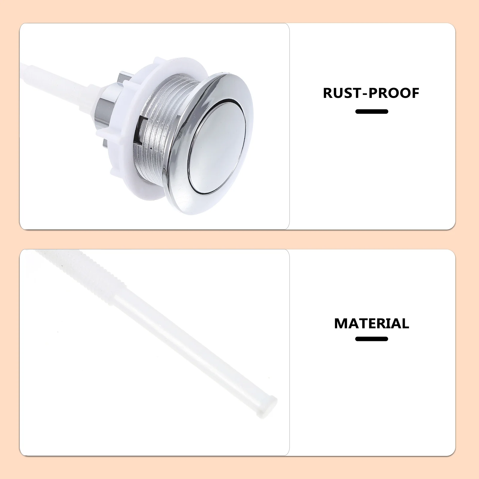 Toilet Tank Lid Replacement Parts Button Water Accessory for Universal Flush Old Fashioned Push Round Abs Pushing Cistern