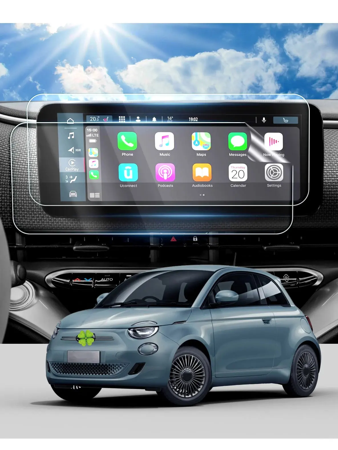 2 Pz Per Fiat 500 E Uconnect 5 2022 10 ''Navigazione Gps Per Auto Touch Center Screen Protector Accessori Interni Auto Pet Film