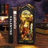 NEW DIY Wooden Book Nook Magic Market Doll House Kit with Light 3D Puzzle Bookshelf Assembly Bookend for Adults Birthday Gifts 1