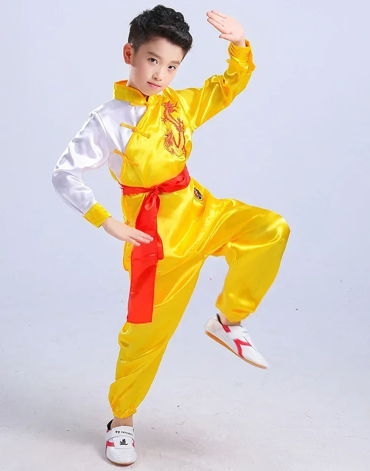 Children Chinese Traditional Wushu Clothing for Kids Martial Arts Uniform Kung Fu Suit Girls Boys Stage Performance Costume Set images - 6