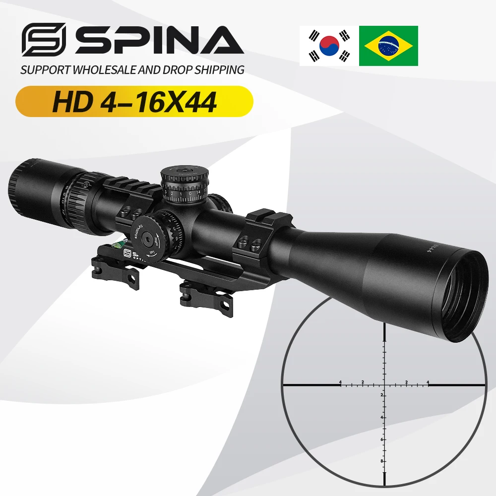 

Оптический прицел SPINA Optics HD 4-16x44, тактический прицел для охотничьей винтовки, оптический прицел для коллиматора QD