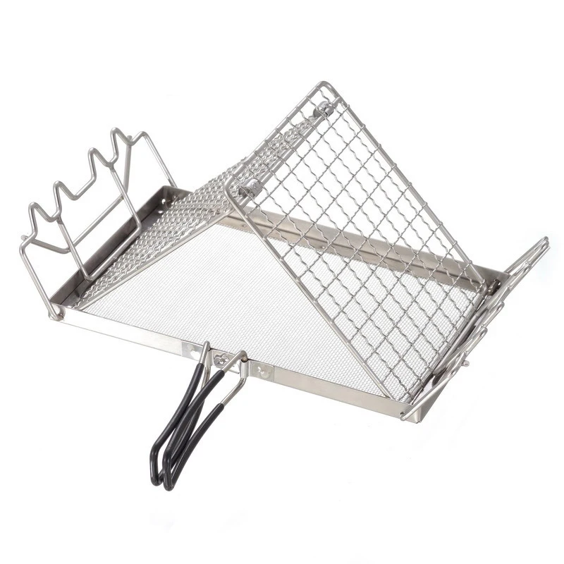 

Folding Camping Stove Toaster Outdoor BBQ Grill Net Stainless Steel Toast Grill Rack Rice Cake Bread Holder Mini Picnic Grill