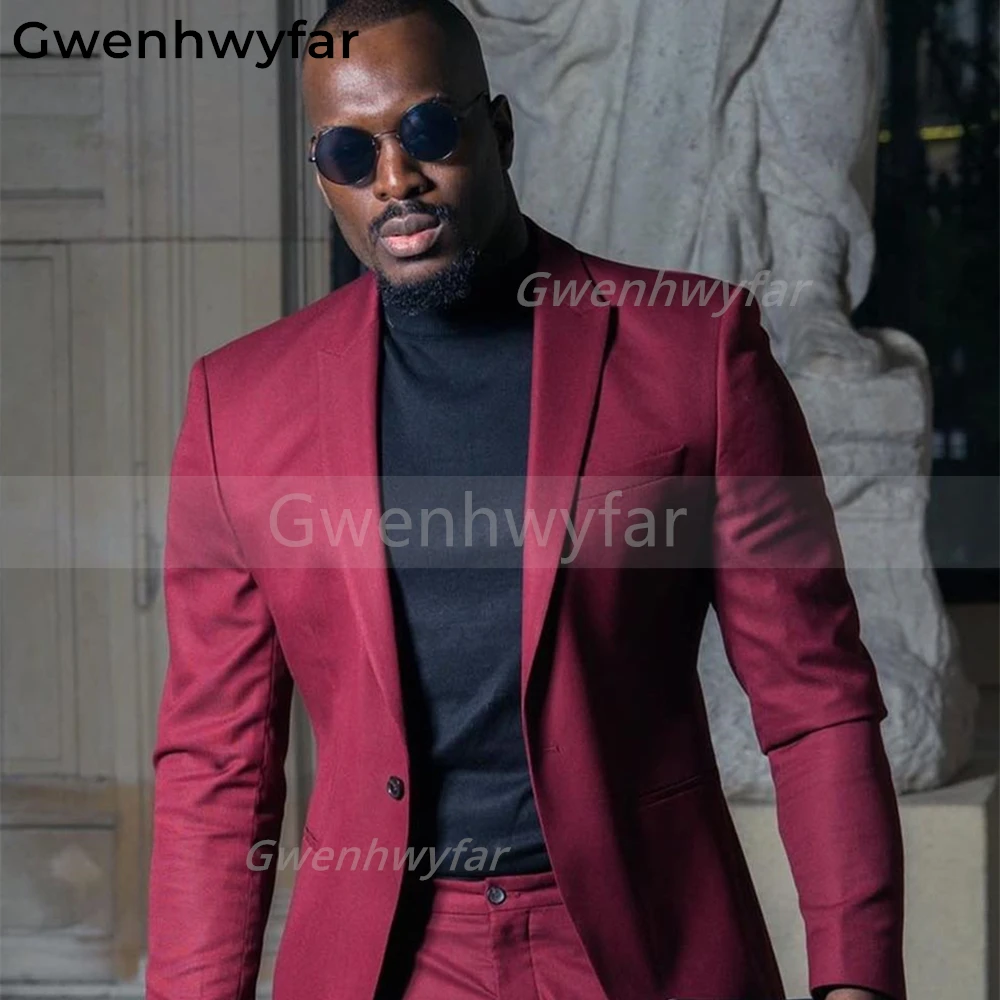 

Gwenhwyfar 2022 стильные однобортные мужские деловые костюмы из 2 предметов для свадебвечерние вечеринки жениха мужская одежда (пиджак + брюки)
