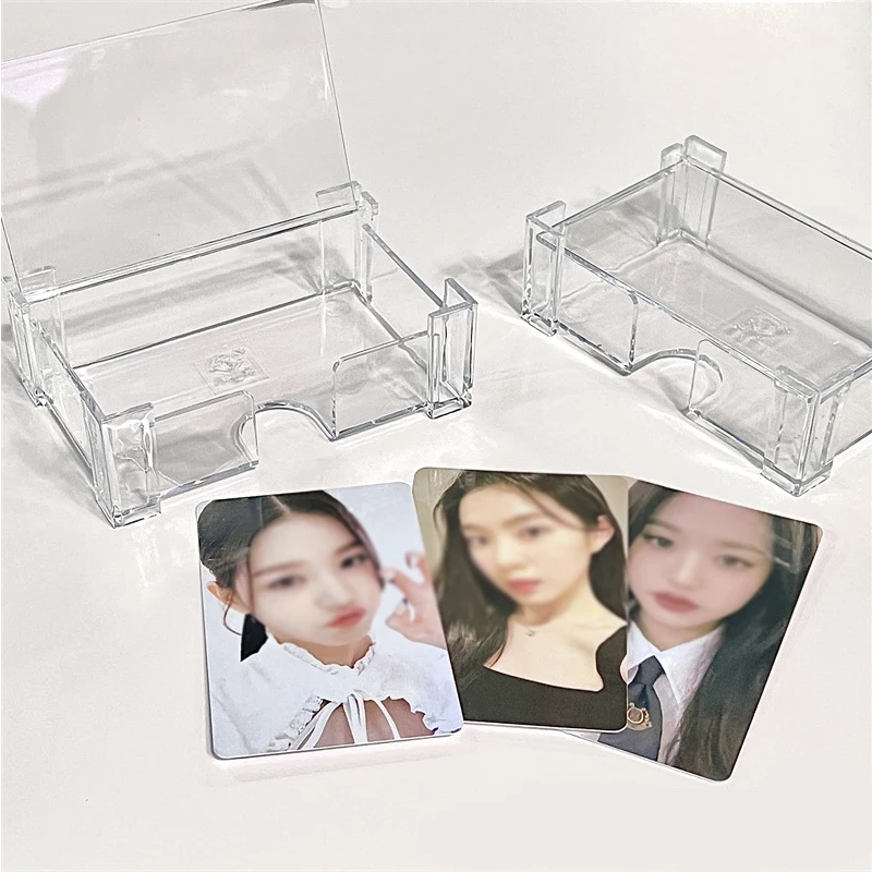 School Stationery Desk Storage Collect Box Card Storage Box Photocards Holder Transparent 3inch Simple Acrylic Flap konosuba acrylic strong durable manufacturing not easy to wear and tear room decorations desk stands souvenirs collect fans gift