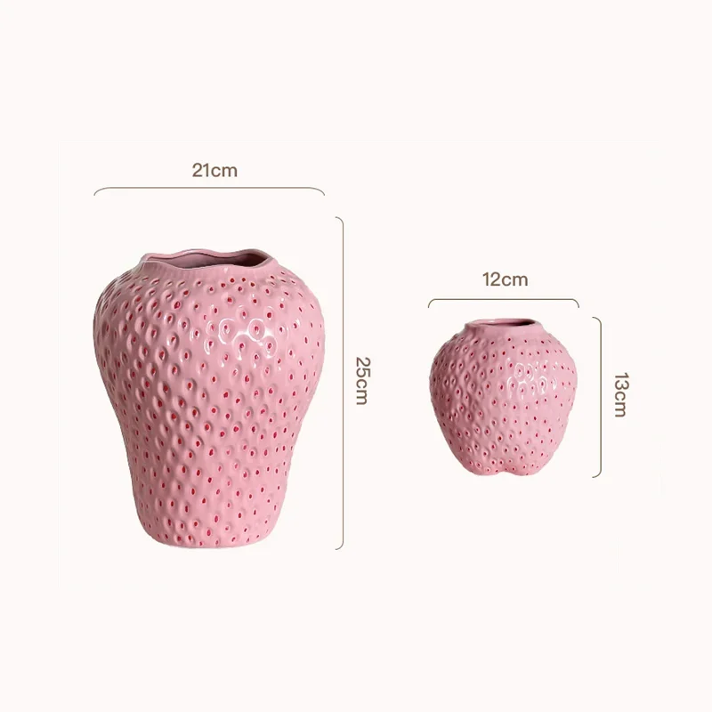 Cartoon Strawberry Vase Artificial Strawberry FlowerPot Flower Vase Fruit  Terrarium Flower Vase Home Decoration Accessories 5