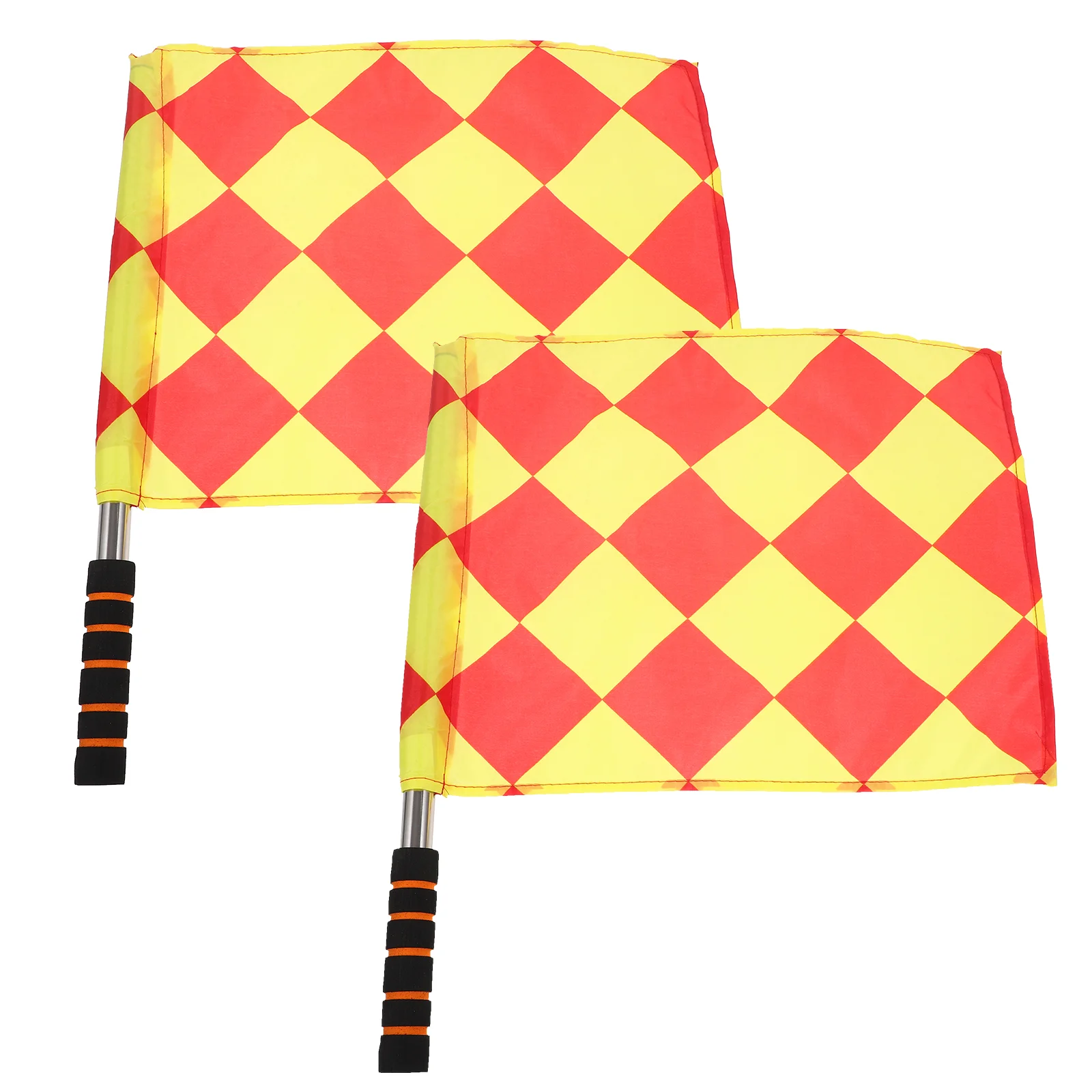 

2 Pcs Football Referee Flag Traffic Waving For Racing Emblems Equipment Handheld Warning Flags Polyester Signal