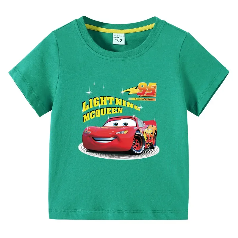 Potdemiel Summer Fashion Kids T-Shirts Car Pixar Lightning McQueen Print Cartoon Girls Clothes Baby Boys Children Cotton T Shirt 6