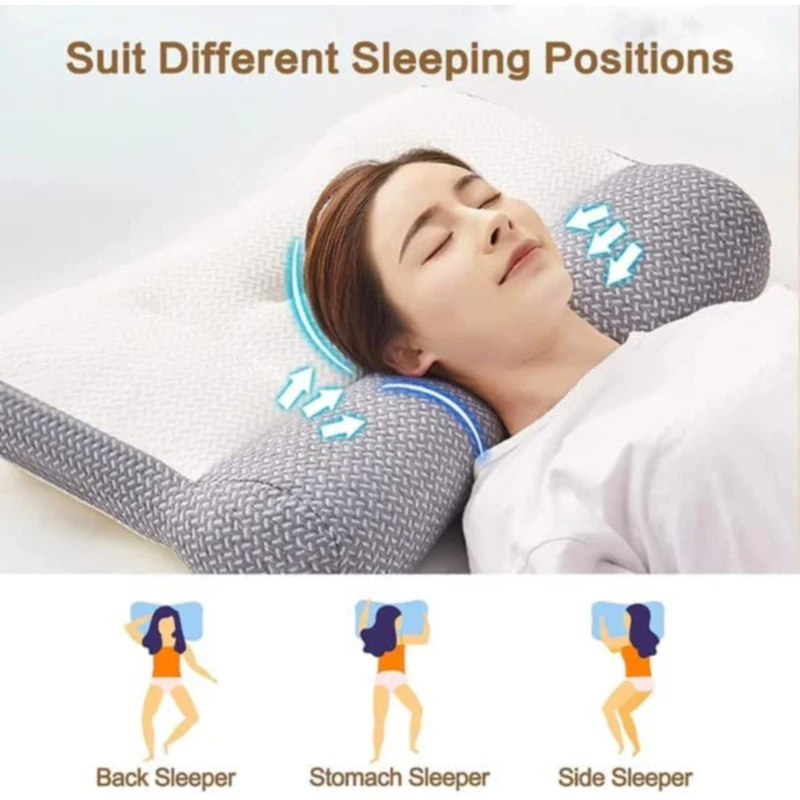 Cervical Contour Memory Foam Pillow: Neck Support Chiropractic Pillow,Ergonomic