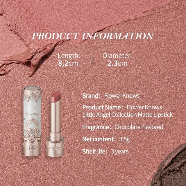 Flower Knows Little Angel Collection Lipstick Velvet Matte Waterproof Lip Stick Vegan Long Lasting Lip Gloss Korean Makeup