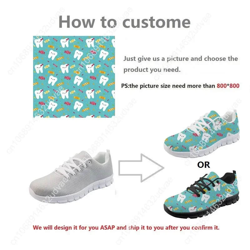 Women's Nursing Shoes Lady Cartoon Nurse Heart Beat Design Mesh Running Sneakers Breathable Female Soft Walking Zapatos De Mujer