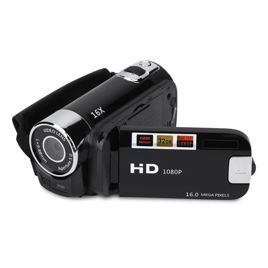비디오 캠코더 브이로그 카메라, 풀 HD 270 도 회전, 2.4 인치 16X 고화질 디지털 비디오 카메라, 충격 방지 DV 1080P 사진