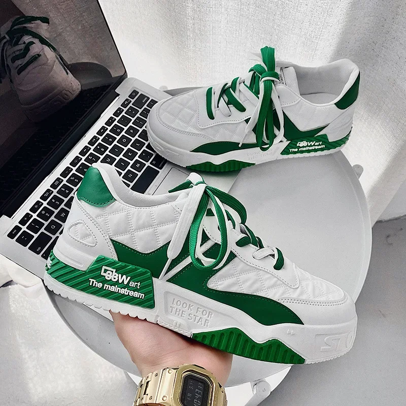 Designer Shoes for Men Casual Platform Sneakes casual shoes sports shoes casual sneakers running sneakers fashion sneakers Two-tone Lace Up Trainers Fashion Student Sneakes Mens Vulcanized Tenis Masculino