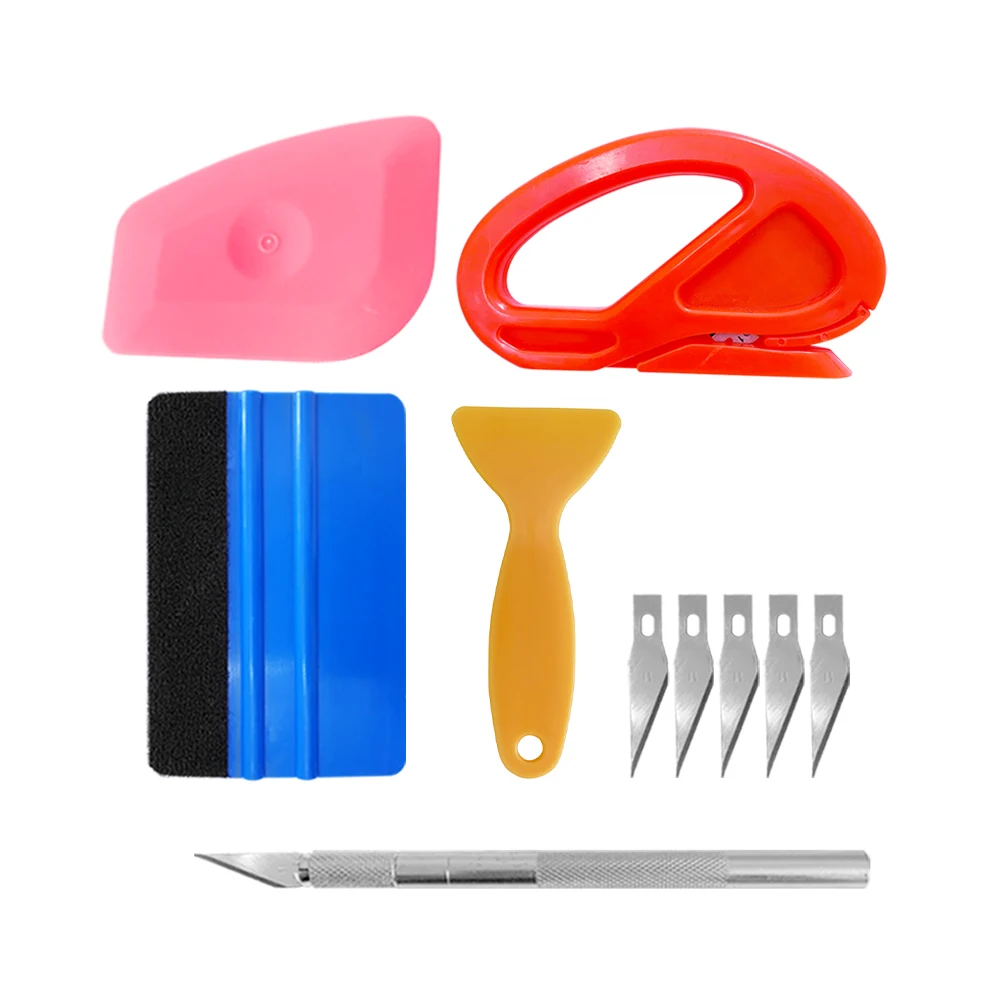 Vinyl Squeegee 5pcs/Lot Foil Squeegee Vinyl Film Car Wrap Auto Home Office Car Film Sticker Install Cleaning Pink Scraper Window Tints Tool