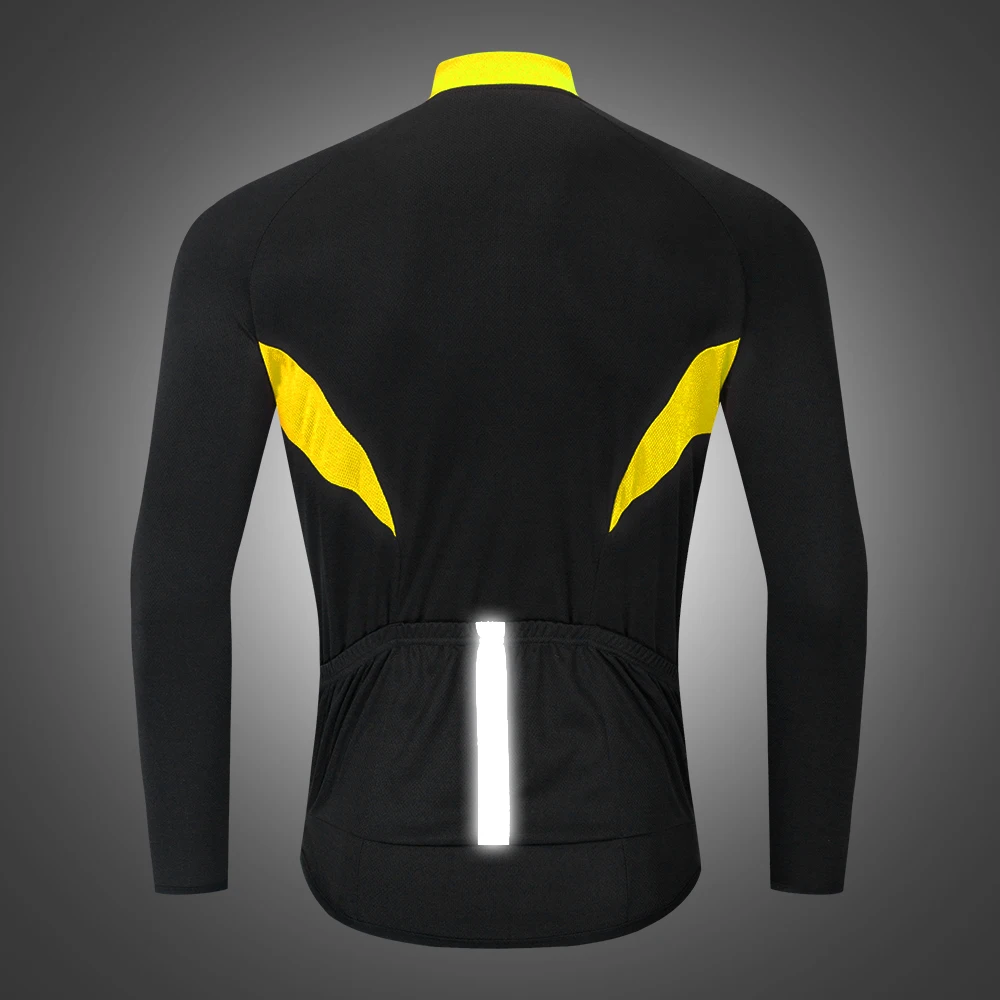 WOSAWE Men Cycling Jersey MTB Maillot Bike Shirt Downhill Jersey Reflective Cycling Wear Long Sleeve Bicycle Clothing