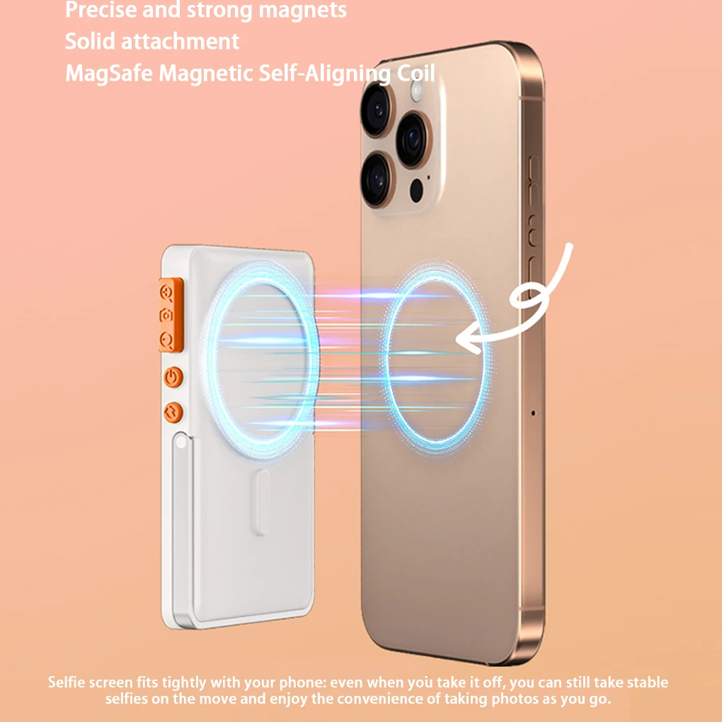 Wireless Magnetic Phone Selfie Monitor Screen for Smartphone Rear Camera Selfie Vlog Live Stream with Sound and Adjustable Focus