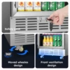 24 Inch Beverage Refrigerator 180 Cans Built-in/Freestanding Beverage Cooler, Digital Memory Under Counter Beer Fridge 5