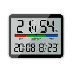 Sleek Digital LCD Wall Clock with Temperature Display - Modern Design (3)