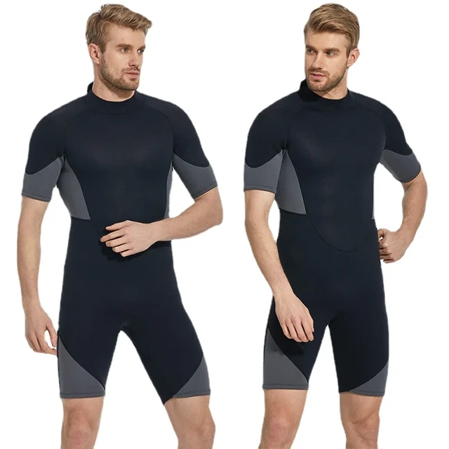 Men's Neoprene Spearfishing Wetsuit, Short Sleeve Scuba Diving Suit, One  Piece Surfing Jellyfish Wet Suit 2mm