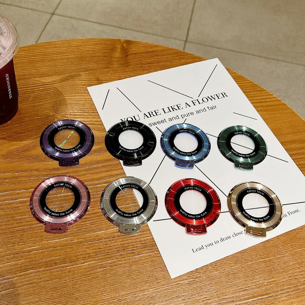 Foldable Finger Ring Holder Stand Grip 360 Rotating For Mobile Phone Car Magnetic Mount Phone Back Sticker Pad Unniversal Bracke