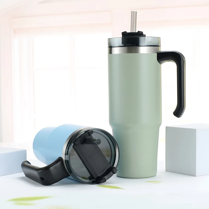 Gobelet Isolant 30 Oz (800 Ml) En Acier Inox - Avec Couvercle Et Paille, Garde Chaud/froid 12h