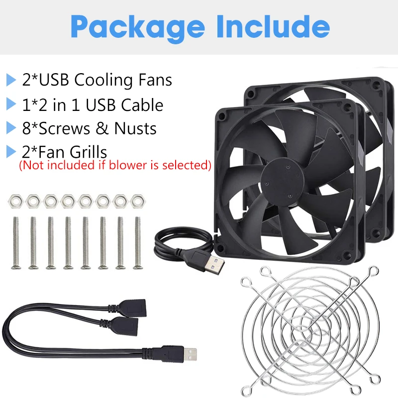 Ventiladores Usb Alimentados por Gdstime em Cabo Usb Receptor av Arrefecimento Dual dc 5v 40 mm 50 mm 60 mm 80 mm 92 mm 120 Milímetros 140 Milímetros dc - Imagem 3