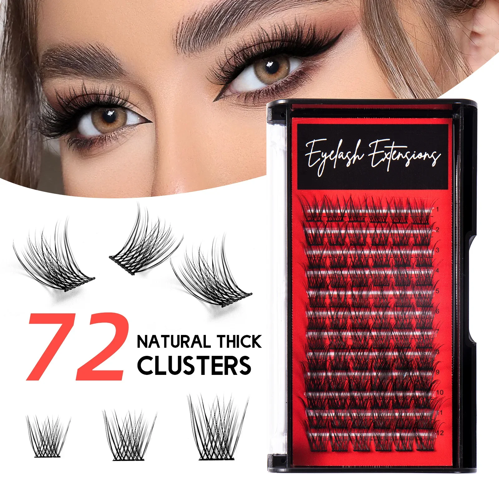 

Кластерные ресницы, самодельные индивидуальные пинцеты для наращивания ресниц, 72 объема, натуральные сегментированные ресницы, машинки для перманентного макияжа