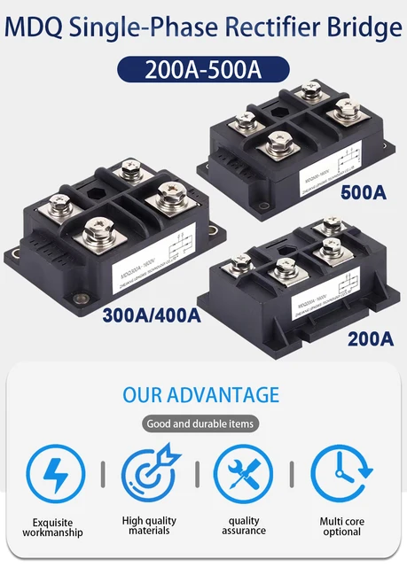 300A 1600V Single Phase Diode Bridge Rectifier Module - High Power AC To DC Conversion