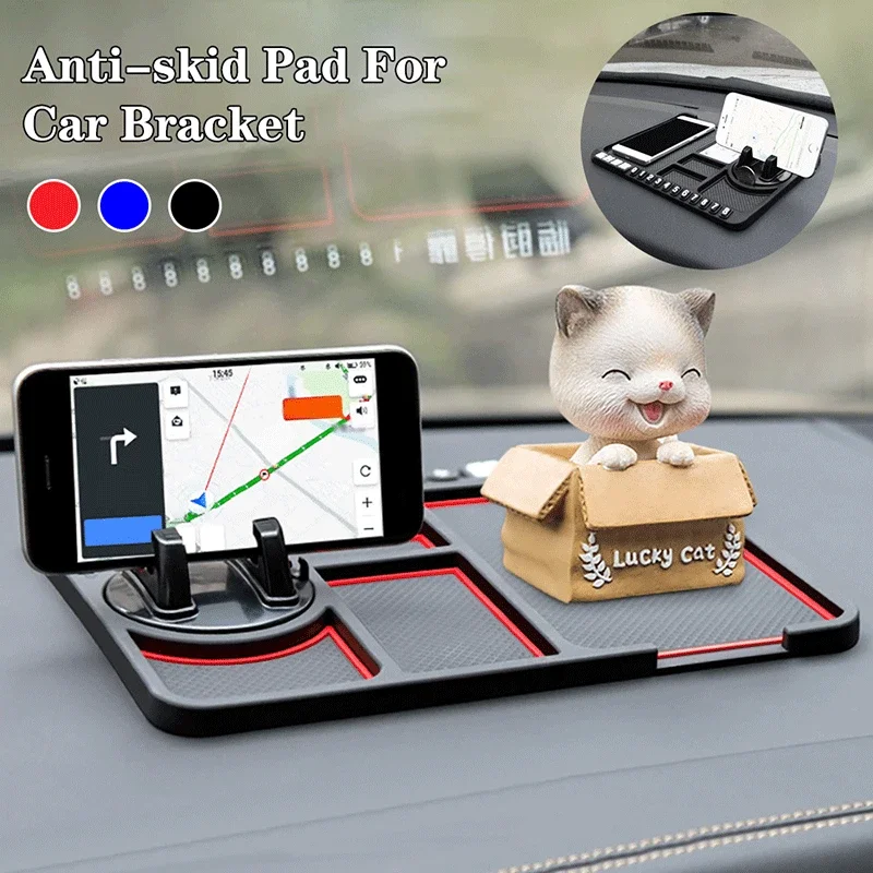 Car Interior Accessories Car Dashboard Anti-Slip Mat Auto Phone Cushion PVC For Mobile Phone Bracket Navigation Storage Cushion