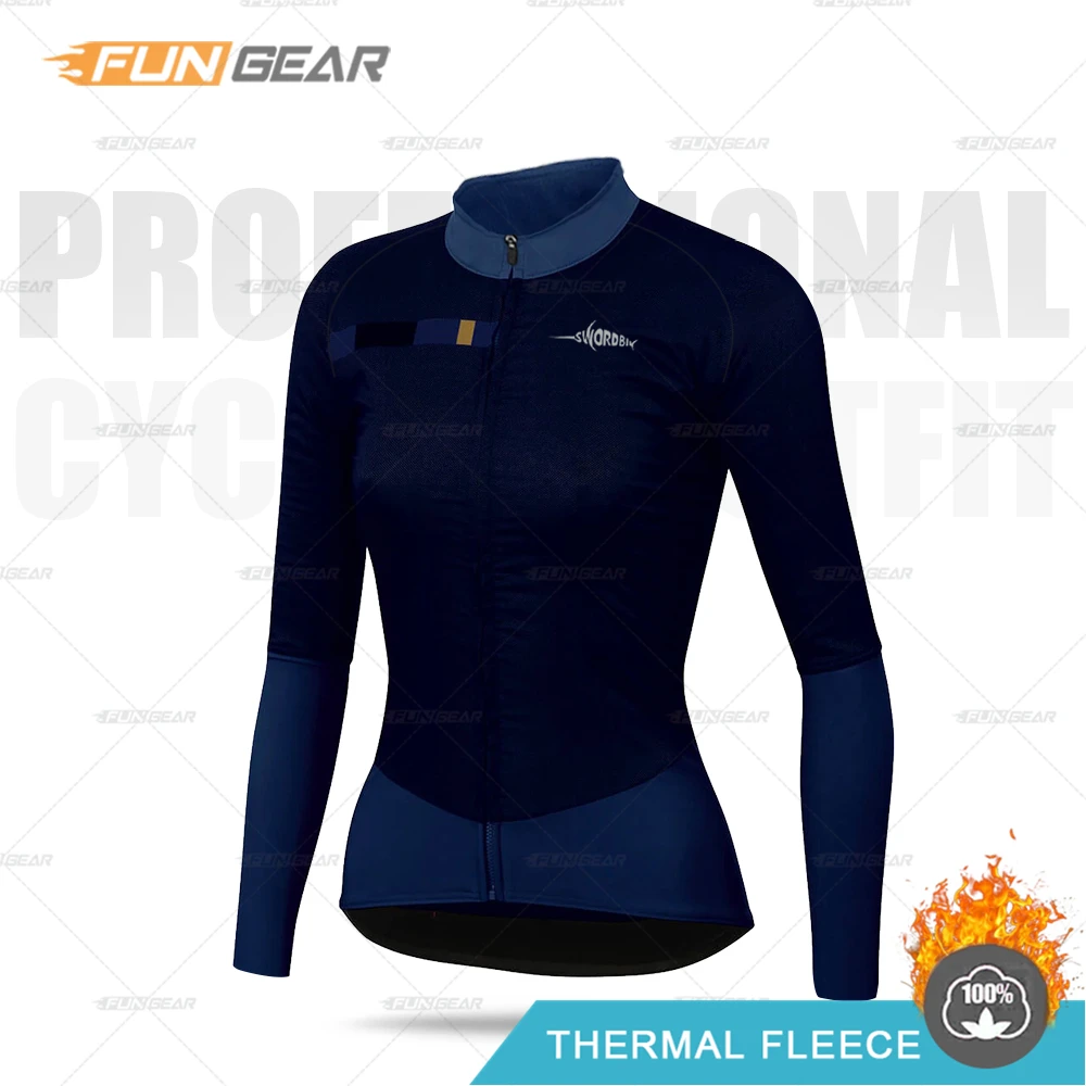 Cycling Shirt Women Sweater Women Winter Jacket Triathlon Long Sleeve Cycling Sweatshirt Maillot ciclismo MTB Cycling Clothing Shirt Keep Warm