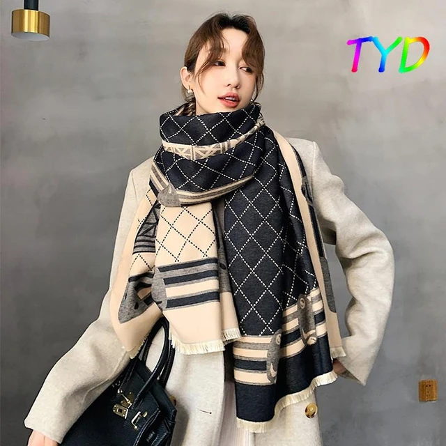 2023 Design Winter Scarf Women Cashmere Pashmina Horse Print Shawls and  Wraps Lady Thick Blanket Bufanda Scarfs - AliExpress