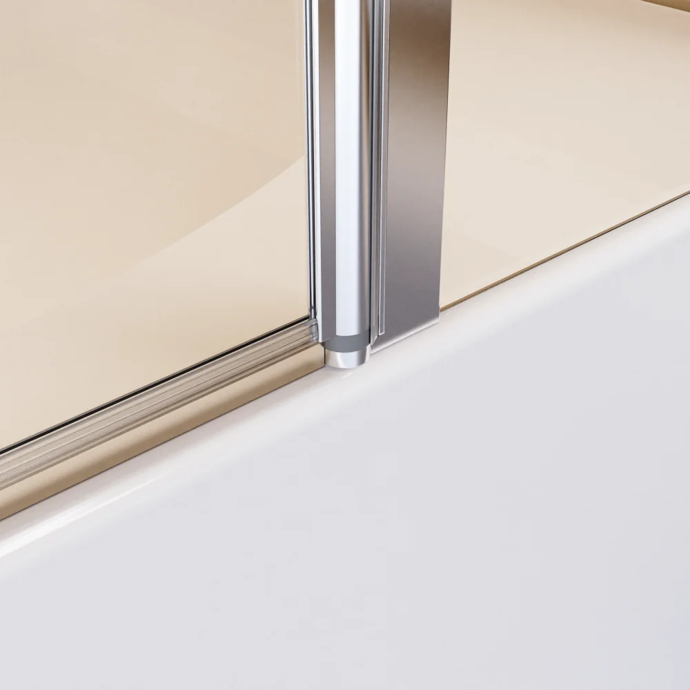 43 in.  W * 58 in.  H Frameless Folding Shower Doors for Bathtub, 1/4" (6mm) Thick SGCC Tempered Glass Door 5