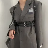 Femmes mode cuir harnais taille ceinture gothique jarretelle femme harnais décoratif harnais sangles Punk vêtements accessoire 2