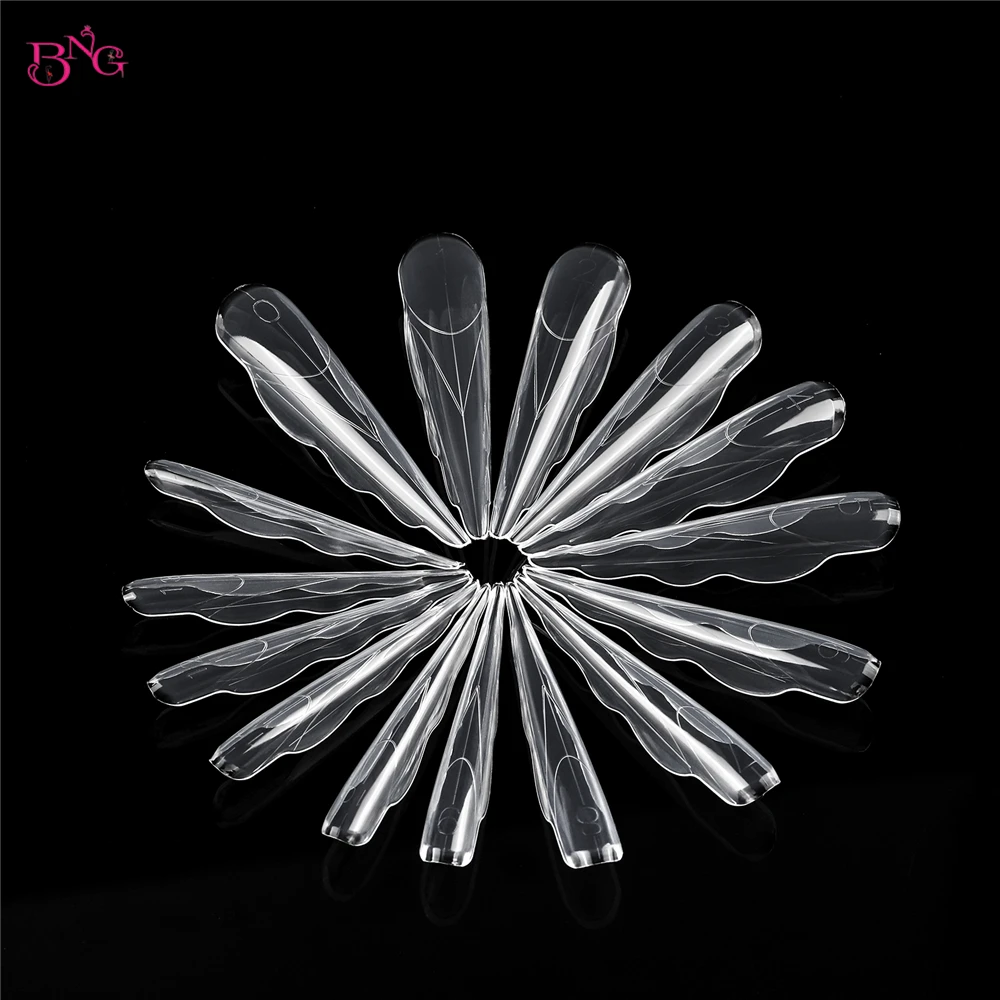 BNG فراشة مسمار أشكال مزدوجة مع خطوط مقياس داخلي بناء سريع هلام الاكريليك وصلات لإطالة الأظافر عدة أدوات الأظافر 150 قطعة