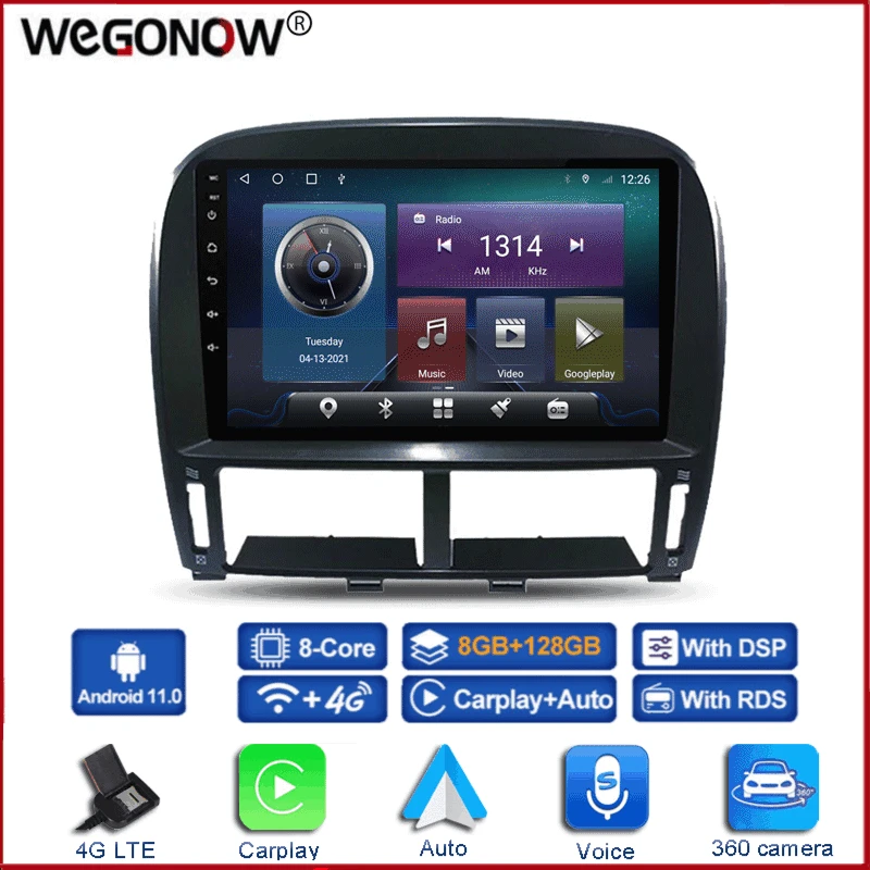 360 панорамная камера Carplay 6G + 128G Android 11 0 автомобильный DVD-плеер GPS карта WIFI Bluetooth 5 RDS