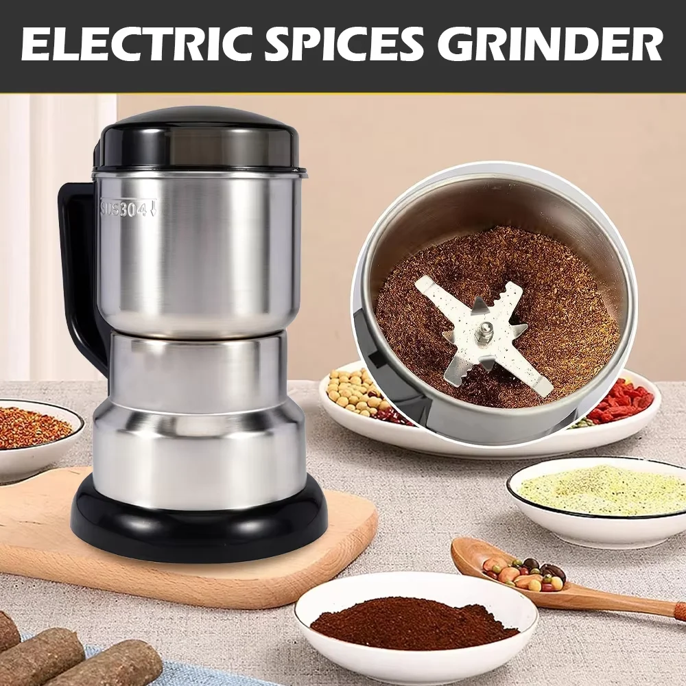 Coffee Grinder High Power Electric Kitchen Cereal Nuts Beans Spices Grains Multifunctional Home