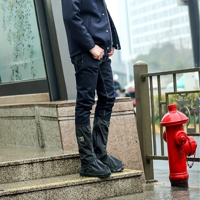 Outdoor Snow and Rain Resistant Boot Covers, High Tube Riding Rain Resistant Shoe Covers Waterproof and Rain Resistant Anti Slip