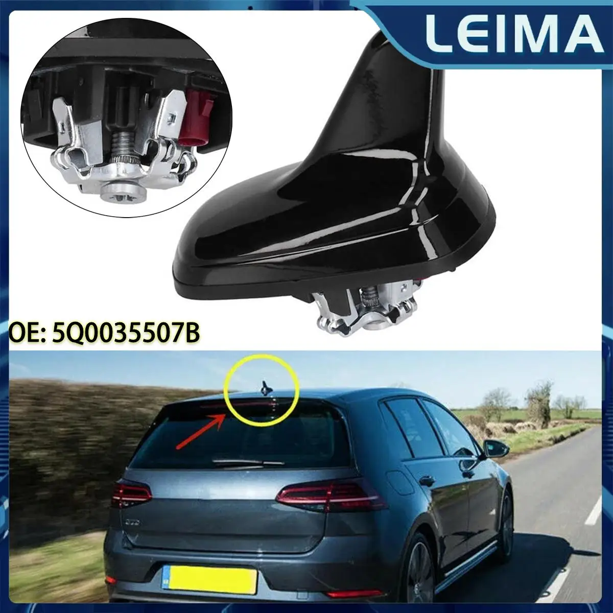 차량용 샤크 안테나 루프 안테나 5Q0035507B VW 티구안 골프 7 파사트 B..