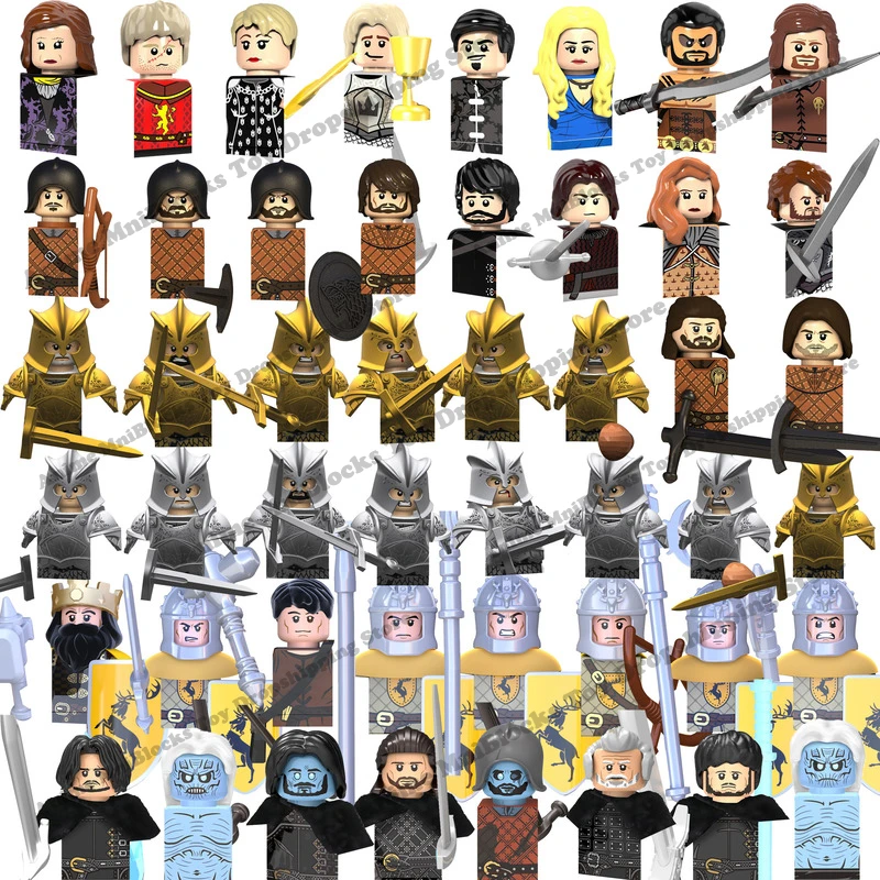 KT1001 KT1019 KT1024 KF1029 PG8072 movies of game Thrones Jon Snow white walkers Night's Watch mini action toy figures blocks wood blocks for crafts