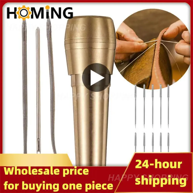 

Набор для шитья кожевенного ремесла, шило с медной ручкой для пирсинга, ручной стежок для обуви, сумки, инструменты для кожевенного ремесла