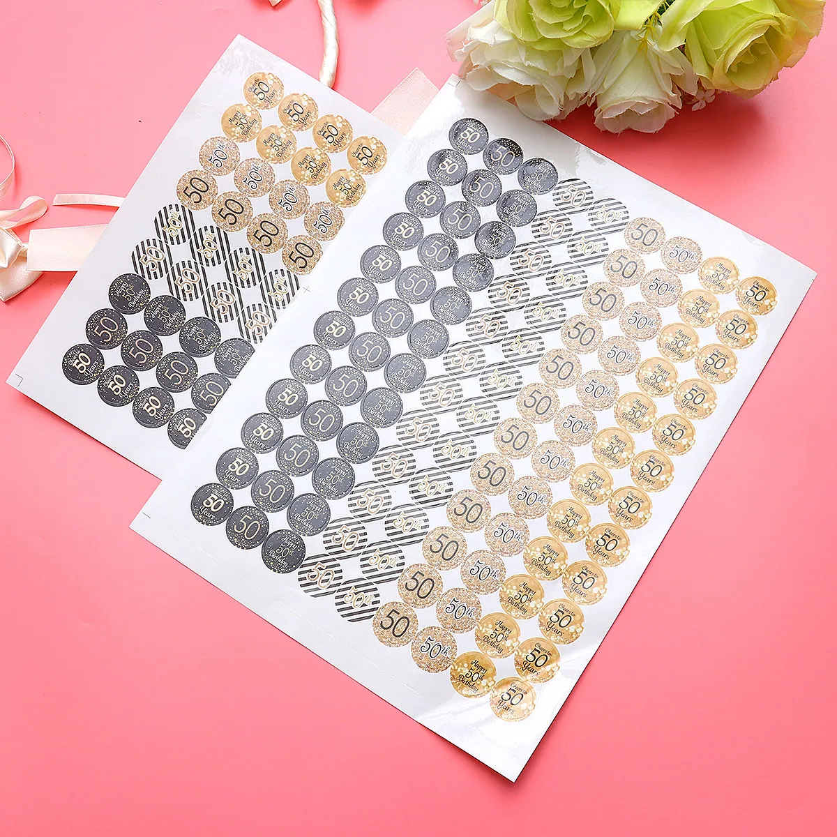 2 시트 친환경 숫자 스티커 생일 장식 파티 용품 기념일 테마 장식 테이블 표면 포장