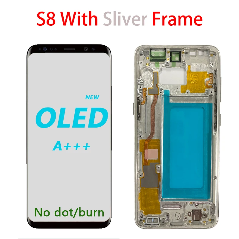 삼성 갤럭시 S8 플러스용 OLED, G955 G955F LCD, 프레임 터치 스크린 디지타이저, 디스플레이 화면 교체