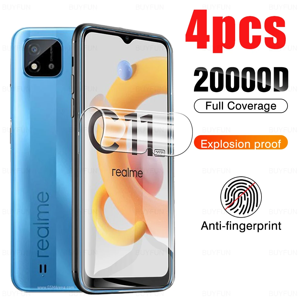 

4pcs Hydrogel Fornt Film For Oppo Realme C11 2021 C15 C25 C25s Screen Protector For realme C21 C21y C25y C20a C31 C35