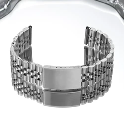 Stainless Steel Universal Watch Strap - Elegant Metal Wristband - 20mm (Silver)