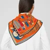 90cm Silk Scarf Women Belt Chain Design Square Scarf Head Echarpes Silk Foulards Femme Wraps Beach Shawls Bandana Lady Hijabs 5