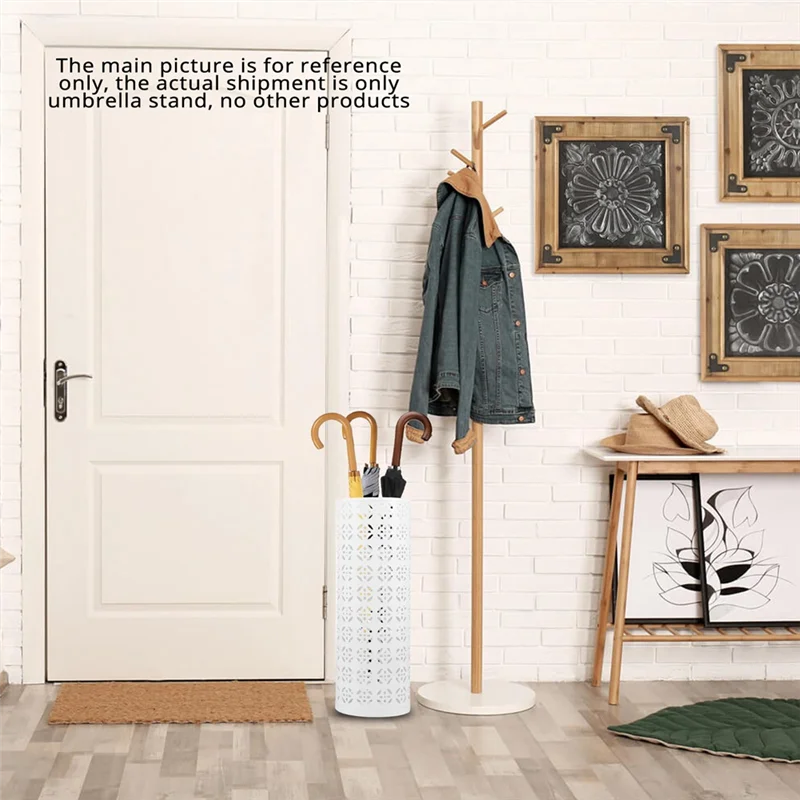 Metal Umbrella Stand, Circular Umbrella Stand, Freestanding Entryway Stand