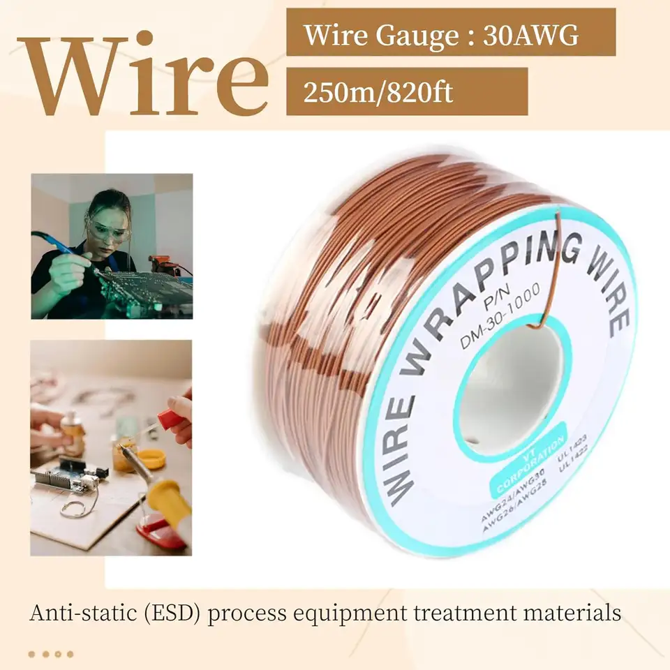 30AWG Tin Plated Copper Wire Wrapping Wire Cable Reel Electrical Soldering OK Wire 250m For LCD PCB Laptop Monitor image 2
